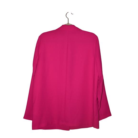 DONNA KARAN DKNY $159 Fuchsia Notch Lapel One-Button Blazer Patch Pockets M - Picture 4 of 5
